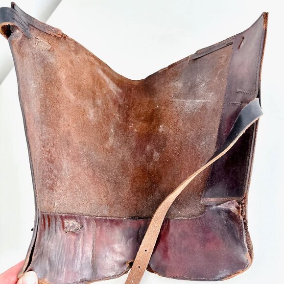 ANTIQUE WWII SWISS ARMY LEATHER BOOT GAITERS - PAIR - Picture 10 of 10